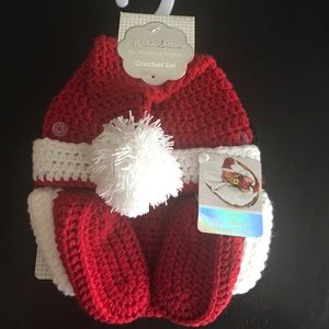 3pc set baby fist hat, booties and diaper cover